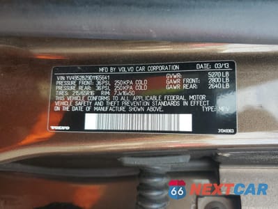 Zdjęcie 14 z 14 samochodu: 2013 VOLVO XC70 3.2 VIN:YV4952BZ9D1165641 - miniatura