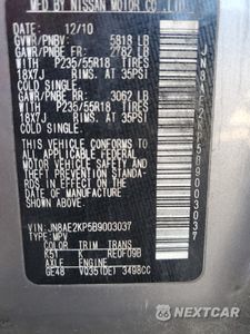 Zdjęcie 14 z 14 samochodu: 2011 NISSAN QUEST S VIN:JN8AE2KP5B9003037 - miniatura