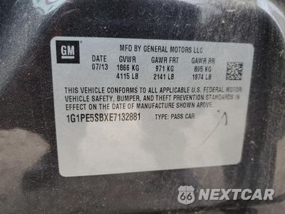 Zdjęcie 12 z 12 samochodu: 2014 CHEVROLET CRUZE LT VIN:1G1PE5SBXE7132881 - miniatura