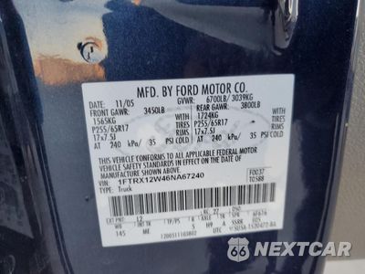 Zdjęcie 14 z 14 samochodu: 2006 FORD F150 VIN:1FTRX12W46NA67240 - miniatura