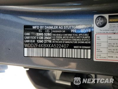Zdjęcie 14 z 14 samochodu: 2019 MERCEDES-BENZ E 300 4MATIC VIN:WDDZF4KBXKA522407 - miniatura
