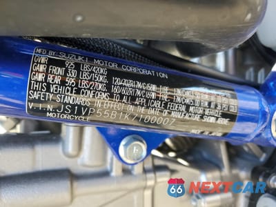 Zdjęcie 9 z 10 samochodu: 2019 SUZUKI SV650 A VIN:JS1VP55B1K7100007 - miniatura