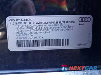 Zdjęcie 12 z 12 samochodu: 2013 AUDI A8 L QUATTRO VIN:WAURGAFD5DN017479 - miniatura