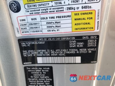 Zdjęcie 15 z 15 samochodu: 2013 VOLVO C70 T5 VIN:YV1672MC3DJ138597 - miniatura