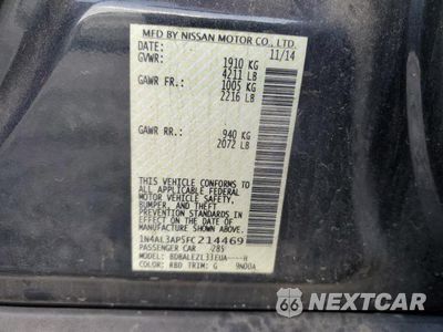 Zdjęcie 12 z 12 samochodu: 2015 NISSAN ALTIMA 2.5 VIN:1N4AL3AP5FC214469 - miniatura