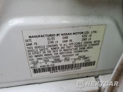 Zdjęcie 12 z 12 samochodu: 2005 NISSAN ALTIMA S VIN:1N4AL11D25C311069 - miniatura
