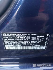 Zdjęcie 14 z 14 samochodu: 2014 VOLKSWAGEN PASSAT SE VIN:1VWBP7A34EC002603 - miniatura