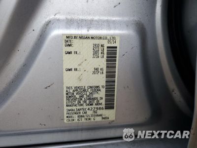 Zdjęcie 12 z 12 samochodu: 2014 NISSAN ALTIMA 2.5 VIN:1N4AL3AP7EC427986 - miniatura