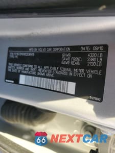 Zdjęcie 12 z 12 samochodu: 2011 VOLVO S40 T5 VIN:YV1672MSXB2536419 - miniatura