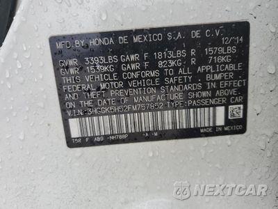 Zdjęcie 13 z 13 samochodu: 2015 HONDA FIT LX VIN:3HGGK5H52FM757852 - miniatura