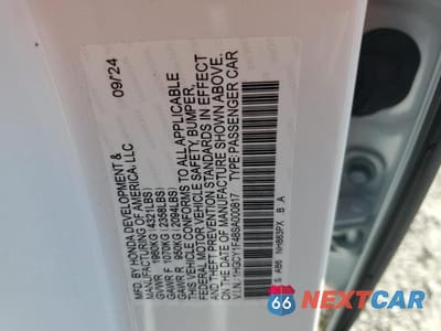 Zdjęcie 12 z 12 samochodu: 2025 HONDA ACCORD SE VIN:1HGCY1F48SA000817 - miniatura