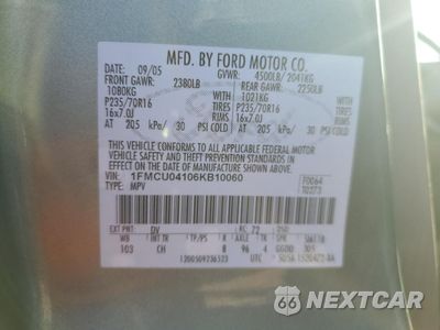 Zdjęcie 15 z 15 samochodu: 2006 FORD ESCAPE LIMITED VIN:1FMCU04106KB10060 - miniatura