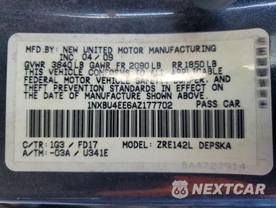 Zdjęcie 13 z 13 samochodu: 2010 TOYOTA COROLLA VIN:1NXBU4EE6AZ177702 - miniatura