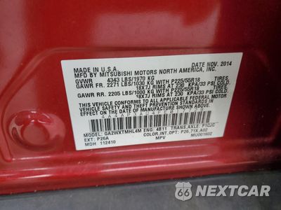 Zdjęcie 15 z 15 samochodu: 2015 MITSUBISHI OUTLANDER SPORT ES VIN:4A4AP3AU4FE017729 - miniatura