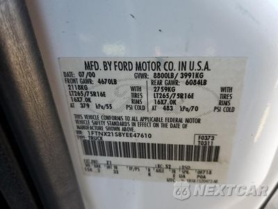 Zdjęcie 14 z 14 samochodu: 2000 FORD F250 SUPER DUTY VIN:1FTNX21S8YEE47610 - miniatura