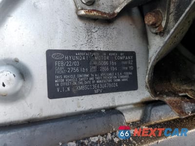 Zdjęcie 14 z 14 samochodu: 2003 HYUNDAI SANTA FE GLS VIN:KM8SC13E43U478024 - miniatura