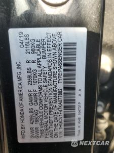 Zdjęcie 12 z 12 samochodu: 2019 HONDA ACCORD EX VIN:1HGCV1F47KA077882 - miniatura