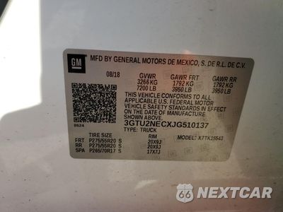 Zdjęcie 14 z 15 samochodu: 2018 GMC SIERRA K1500 SLT VIN:3GTU2NECXJG510137 - miniatura