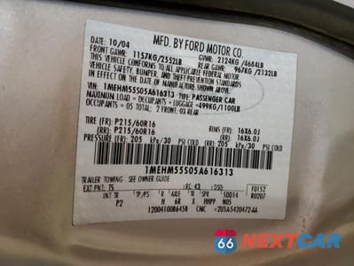 Zdjęcie 14 z 14 samochodu: 2005 MERCURY SABLE LS PREMIUM VIN:1MEHM55S05A616313 - miniatura