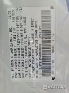 Zdjęcie 12 z 12 samochodu: 2008 ACURA RDX TECHNOLOGY VIN:5J8TB185X8A018901 - miniatura