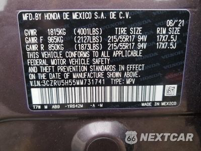 Zdjęcie 15 z 15 samochodu: 2021 HONDA HR-V EX VIN:3CZRU5H55MM731741 - miniatura