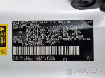 Zdjęcie 13 z 13 samochodu: 2013 LEXUS RX 350 VIN:2T2ZK1BA0DC119834 - miniatura