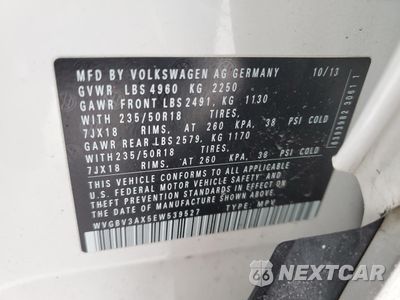 Zdjęcie 15 z 15 samochodu: 2014 VOLKSWAGEN TIGUAN S VIN:WVGBV3AX5EW539527 - miniatura