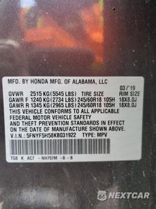 Zdjęcie 16 z 16 samochodu: 2019 HONDA PILOT EXL VIN:5FNYF5H58KB031922 - miniatura