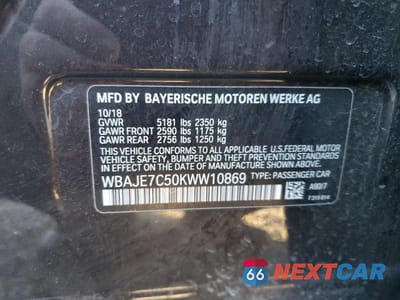Zdjęcie 12 z 12 samochodu: 2019 BMW 540 XI VIN:WBAJE7C50KWW10869 - miniatura