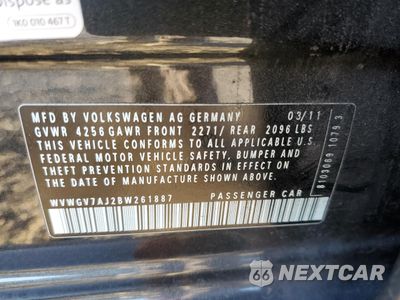 Zdjęcie 13 z 13 samochodu: 2011 VOLKSWAGEN GTI VIN:WVWGV7AJ2BW261887 - miniatura