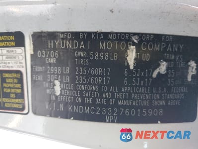 Zdjęcie 13 z 13 samochodu: 2007 HYUNDAI ENTOURAGE GLS VIN:KNDMC233276015908 - miniatura