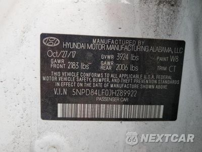 Zdjęcie 13 z 13 samochodu: 2018 HYUNDAI ELANTRA SEL VIN:5NPD84LF0JH289922 - miniatura