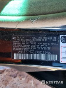 Zdjęcie 15 z 15 samochodu: 2005 BMW 745 LI VIN:WBAGN63595DS59870 - miniatura