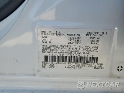 Zdjęcie 14 z 14 samochodu: 2011 MITSUBISHI GALANT FE VIN:4A32B2FF3BE011619 - miniatura