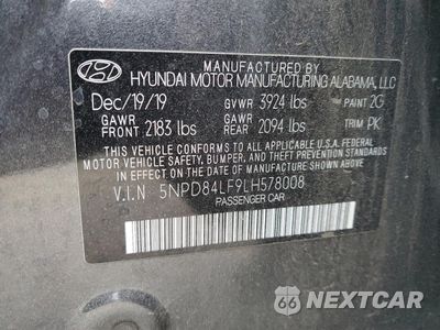 Zdjęcie 14 z 15 samochodu: 2020 HYUNDAI ELANTRA SEL VIN:5NPD84LF9LH578008 - miniatura
