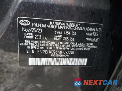 Zdjęcie 12 z 12 samochodu: 2021 HYUNDAI SONATA LIMITED VIN:5NPEH4J26MH097218 - miniatura