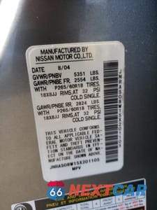 Zdjęcie 14 z 14 samochodu: 2005 INFINITI FX35 VIN:JNRAS08W15X201105 - miniatura