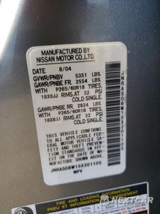 Zdjęcie 14 z 14 samochodu: 2005 INFINITI FX35 VIN:JNRAS08W15X201105 - miniatura