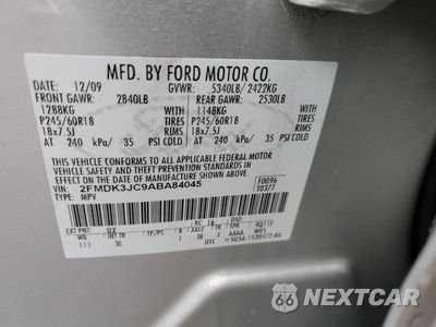 Zdjęcie 15 z 15 samochodu: 2010 FORD EDGE SEL VIN:2FMDK3JC9ABA84045 - miniatura