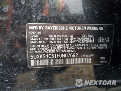 Zdjęcie 13 z 13 samochodu: 2015 BMW X5 XDRIVE35D VIN:5UXKS4C51F0N07692 - miniatura