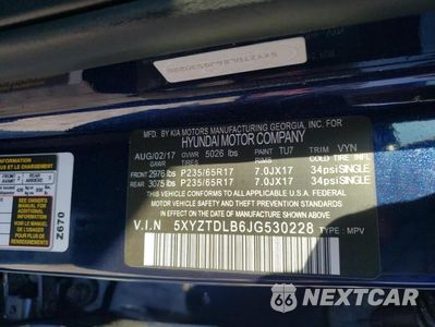 Zdjęcie 13 z 13 samochodu: 2018 HYUNDAI SANTA FE SPORT VIN:5XYZTDLB6JG530228 - miniatura