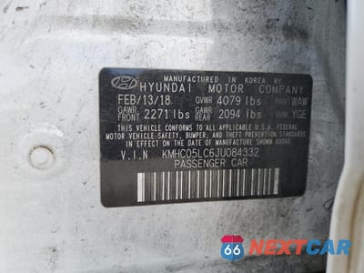 Zdjęcie 14 z 14 samochodu: 2018 HYUNDAI IONIQ LIMITED VIN:KMHC05LC6JU084332 - miniatura