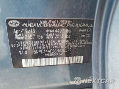 Zdjęcie 12 z 13 samochodu: 2016 HYUNDAI SONATA SPORT VIN:5NPE34AF2GH425577 - miniatura