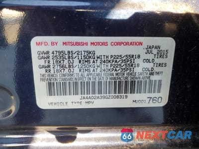 Zdjęcie 13 z 13 samochodu: 2016 MITSUBISHI OUTLANDER ES VIN:JA4AD2A39GZ008319 - miniatura