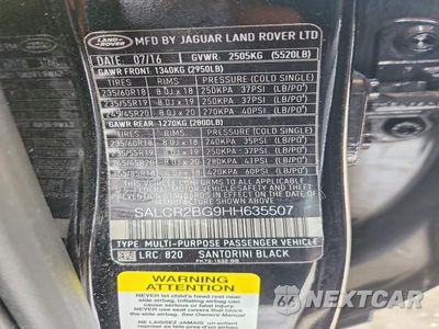 Zdjęcie 13 z 13 samochodu: 2017 LAND ROVER DISCOVERY SPORT HSE VIN:SALCR2BG9HH635507 - miniatura