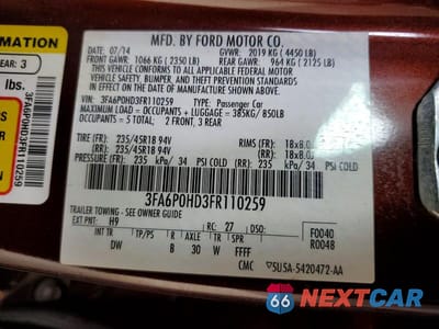 Zdjęcie 12 z 12 samochodu: 2015 FORD FUSION SE VIN:3FA6P0HD3FR110259 - miniatura