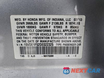 Zdjęcie 12 z 14 samochodu: 2013 ACURA ILX 20 PREMIUM VIN:19VDE1F52DE022325 - miniatura