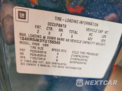 Zdjęcie 12 z 14 samochodu: 2000 BUICK LESABRE LIMITED VIN:1G4HR54K3YU156549 - miniatura