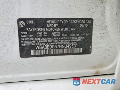 Zdjęcie 12 z 12 samochodu: 2017 BMW 330 I VIN:WBA8B9G57HNU49531 - miniatura
