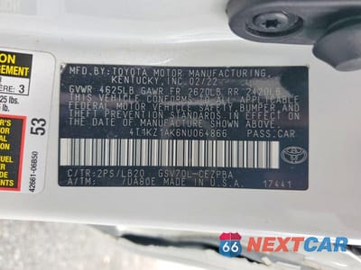 Zdjęcie 12 z 12 samochodu: 2022 TOYOTA CAMRY TRD VIN:4T1KZ1AK6NU064866 - miniatura
